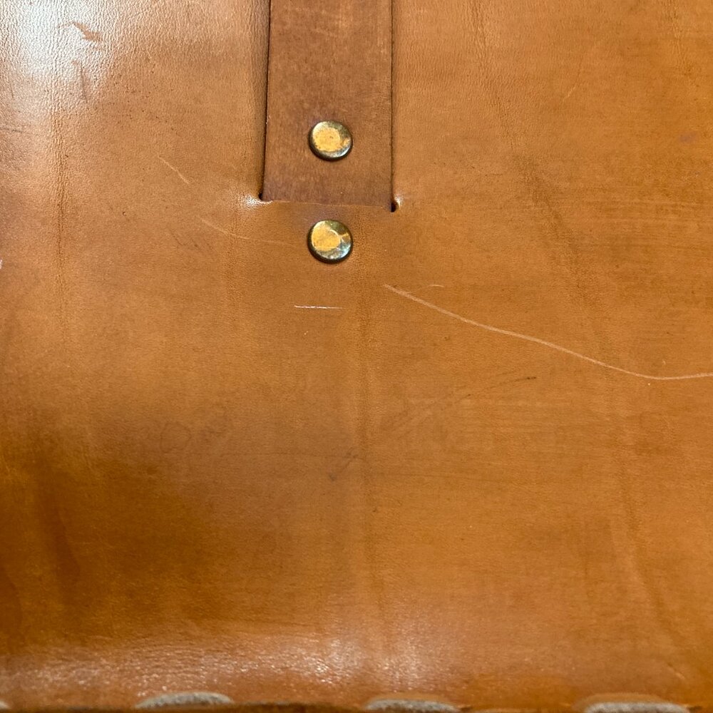 "The little prince" student tan  leather school bag handmade - Picture 11 of 16